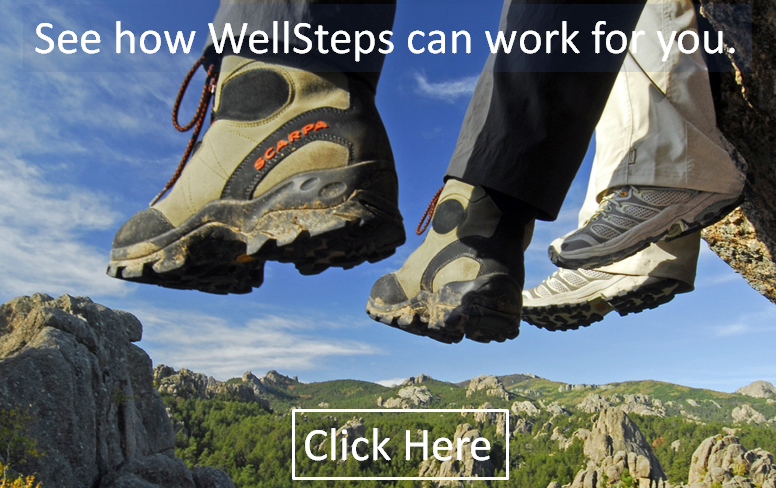 Two people hanging feet over a ledge after a hike. 