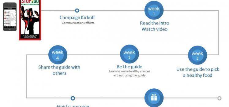 Graphic showing the steps for a successful behavior change campaign provided by WellSteps