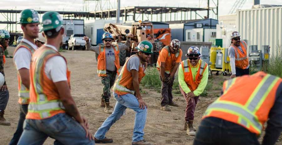 Long hair blue collar worker - wide 1