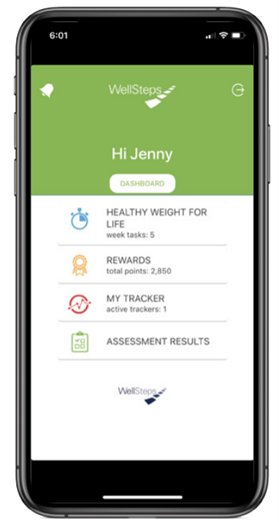 WellSteps app, wellness app