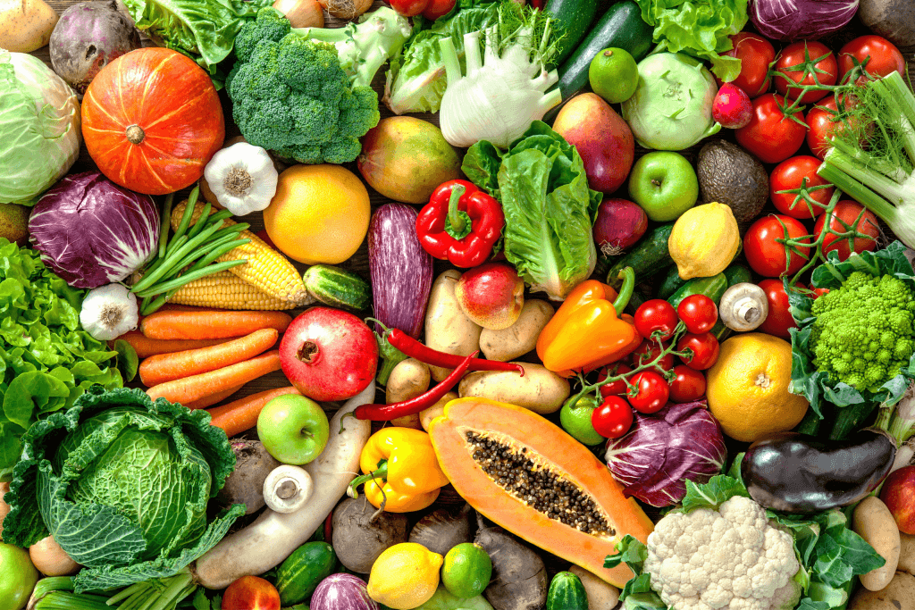 a variety of vegeatables