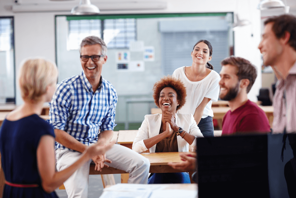 A Group of Happy Employees Loving The Workplace Culture