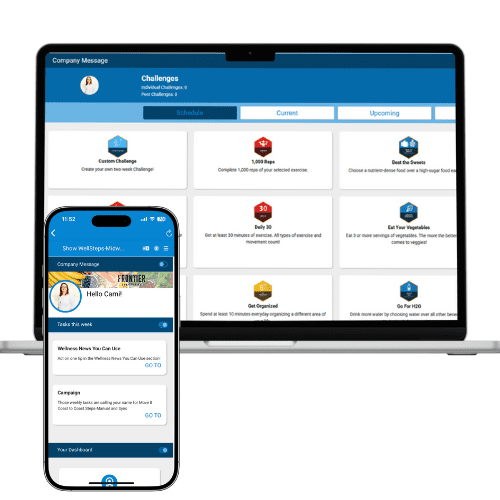 WellSteps App_ updated a glimpse of the WellSteps app. Available on desktop and mobile.